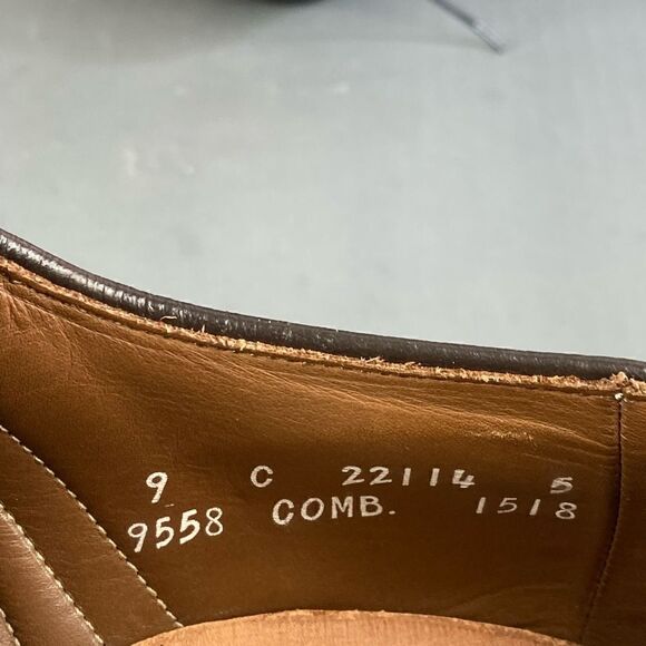 Allen Edmonds Leeds Pebble Grain Brown Leather Derby Dress Shoes mens 9 main image 2